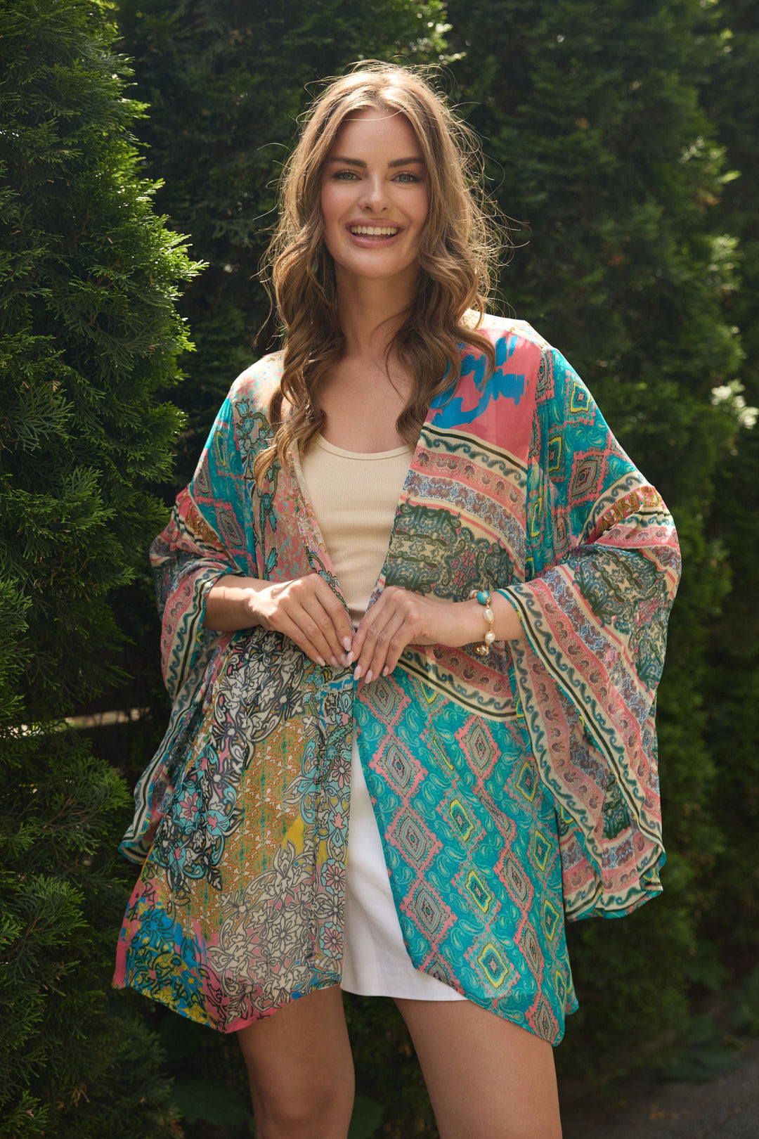 Mystical Garden Ruffle Sleeve Kimono