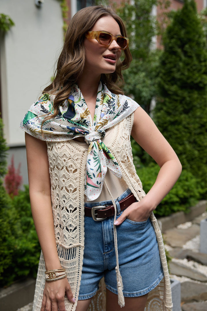 Birds and Insects Silk Bandana