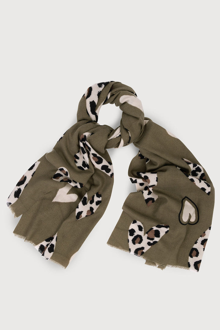 Animal Print Heart Scarf