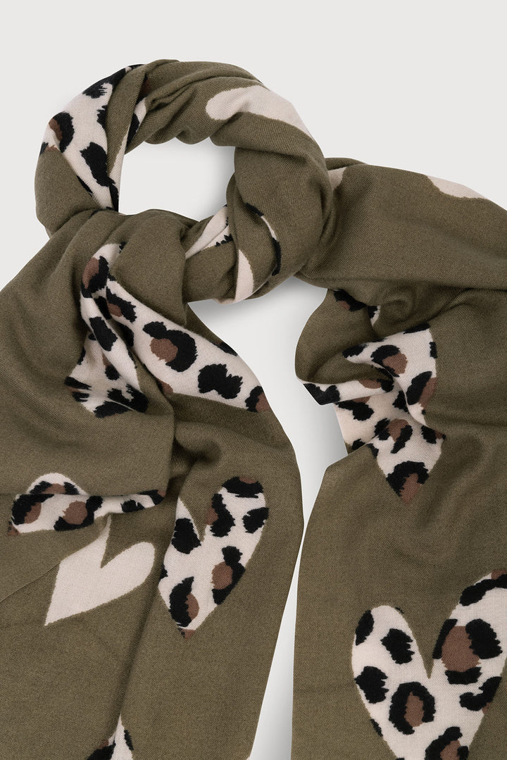 Animal Print Heart Scarf