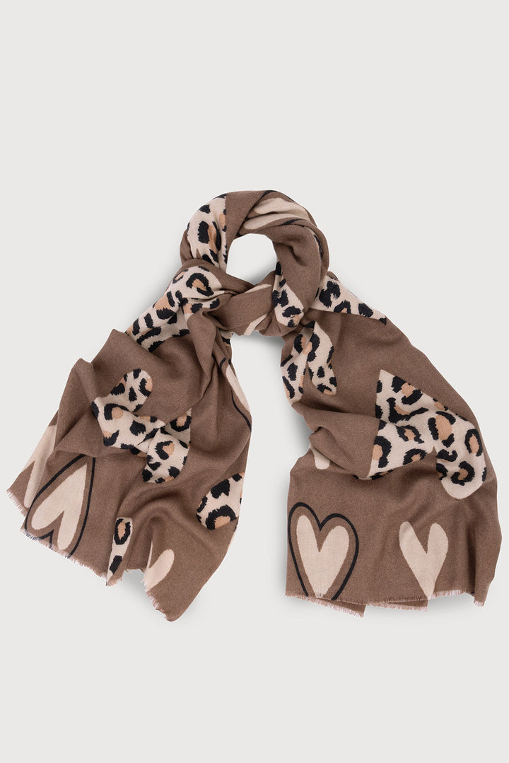 Animal Print Heart Scarf