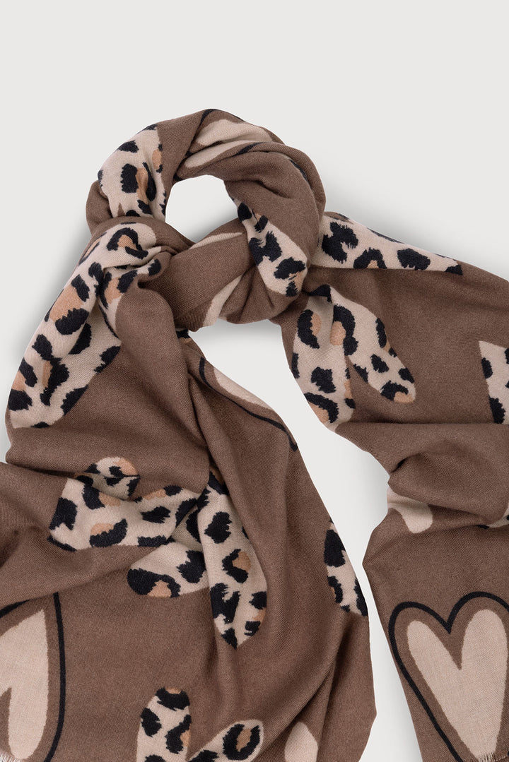Animal Print Heart Scarf