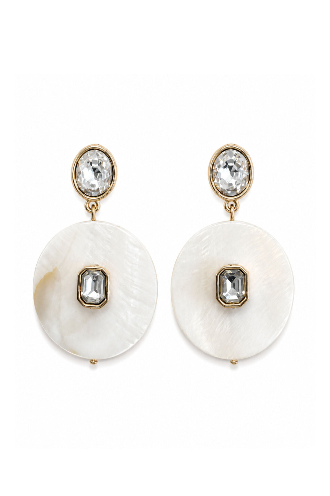 Resin Disc Crystal Drop Earring