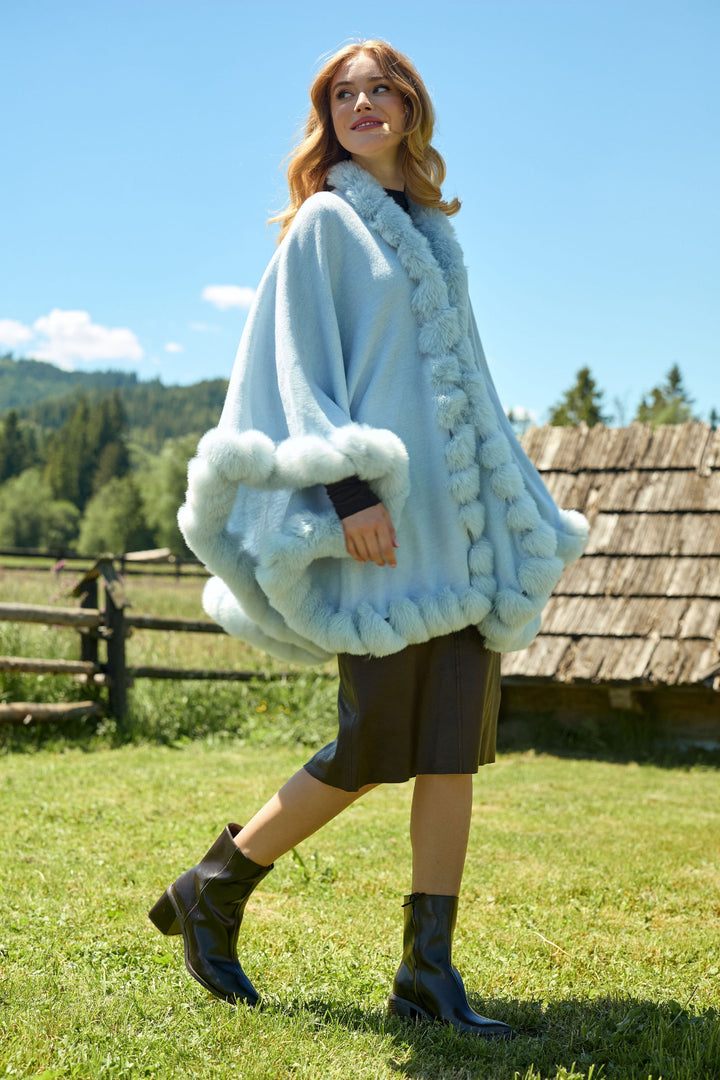Faux Fur Cape Kimono