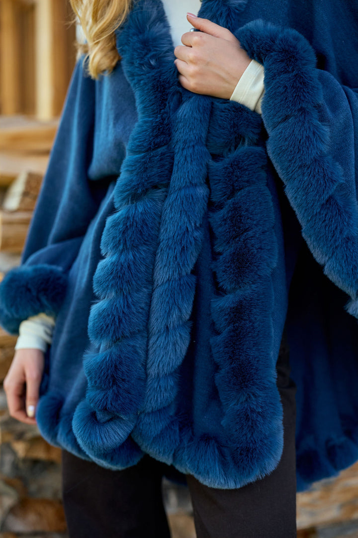 Faux Fur Cape Kimono