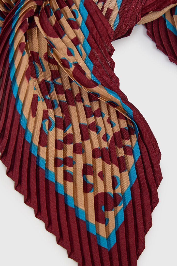 Animal Print Pleated Bandana