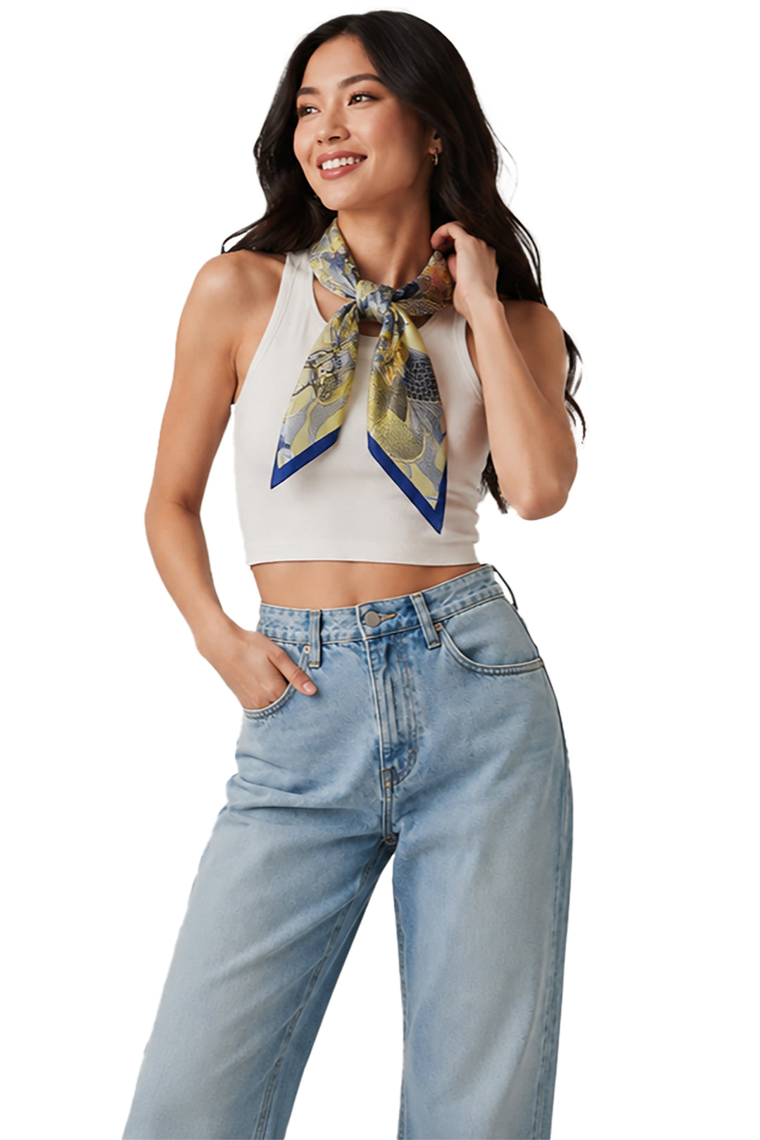 Equestrian Print Satin Bandana