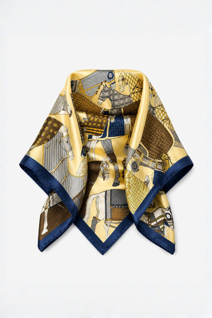 Equestrian Print Satin Bandana