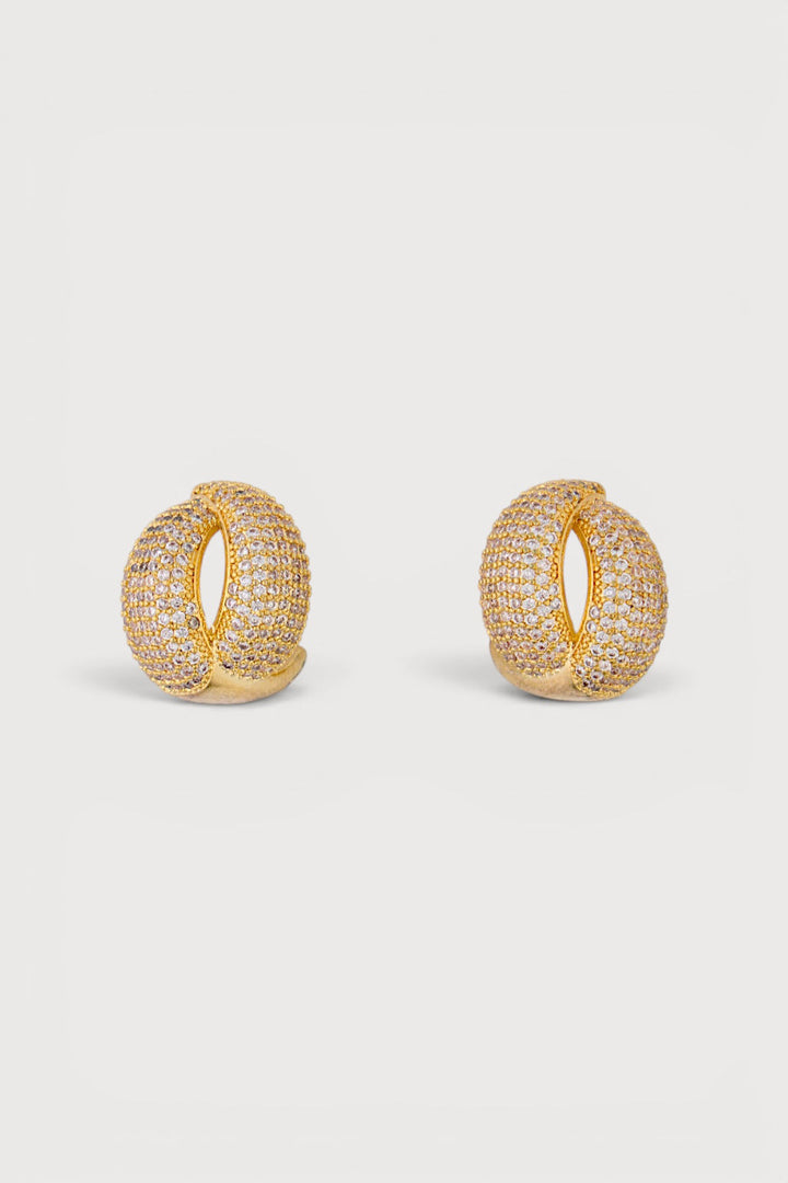 Pavé Twist Huggie Earrings