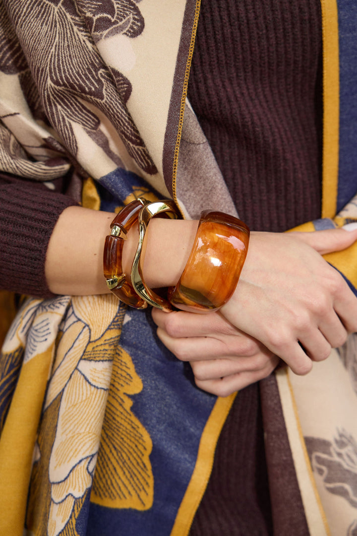 Amber Resin Three-Piece Bracelet Set