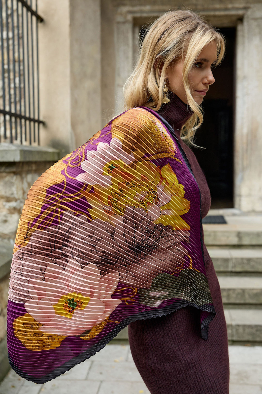 Botanical Pleated Scarf