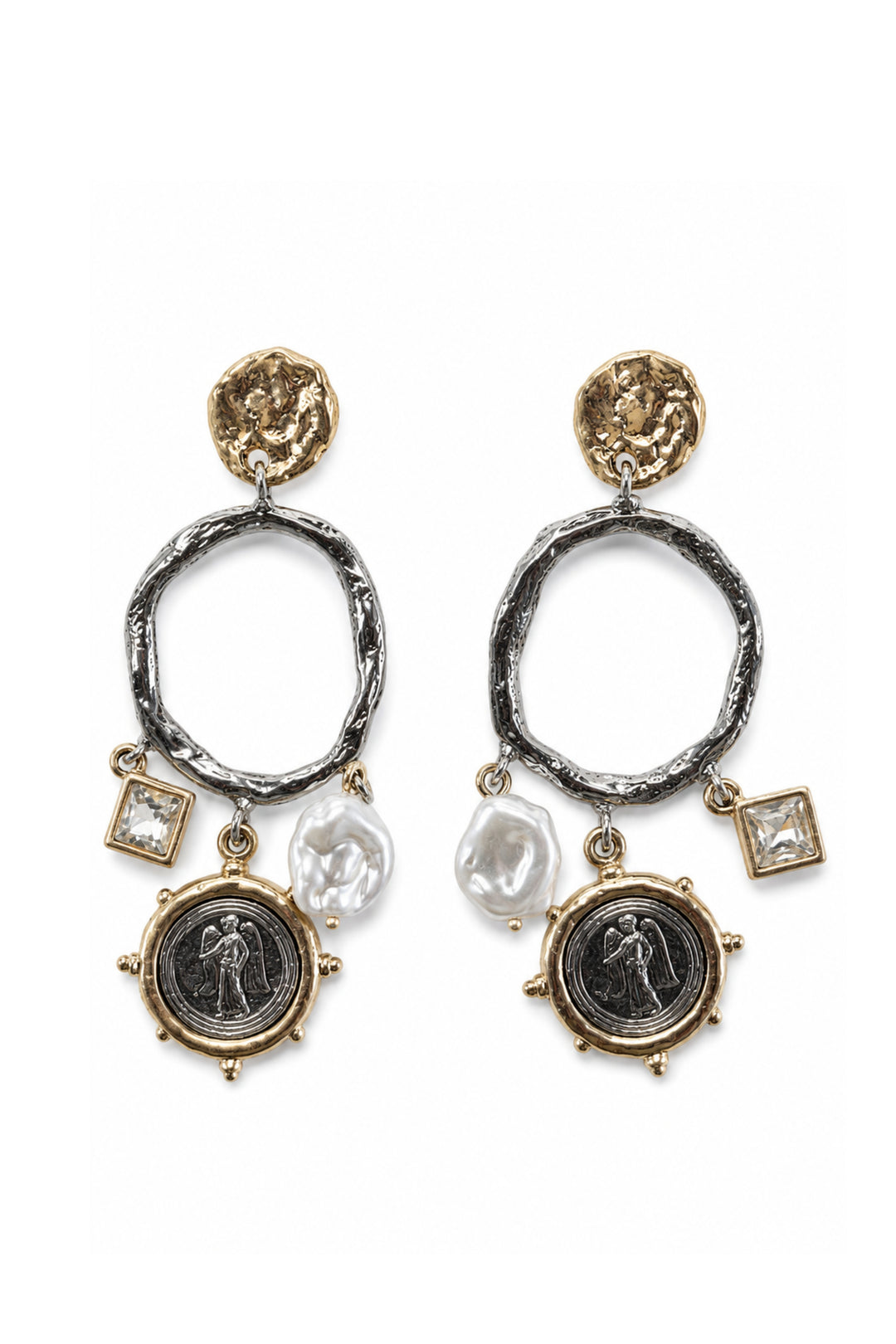 Celestial Coin Drop Earrings