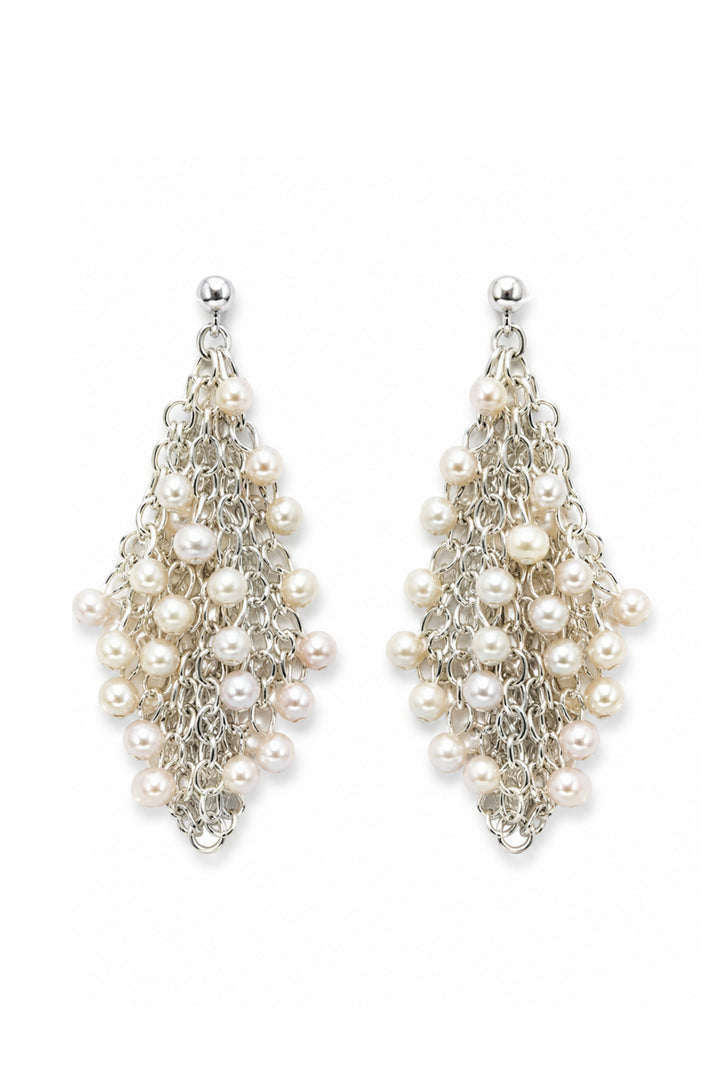 Cascading Pearl Statement Earrings