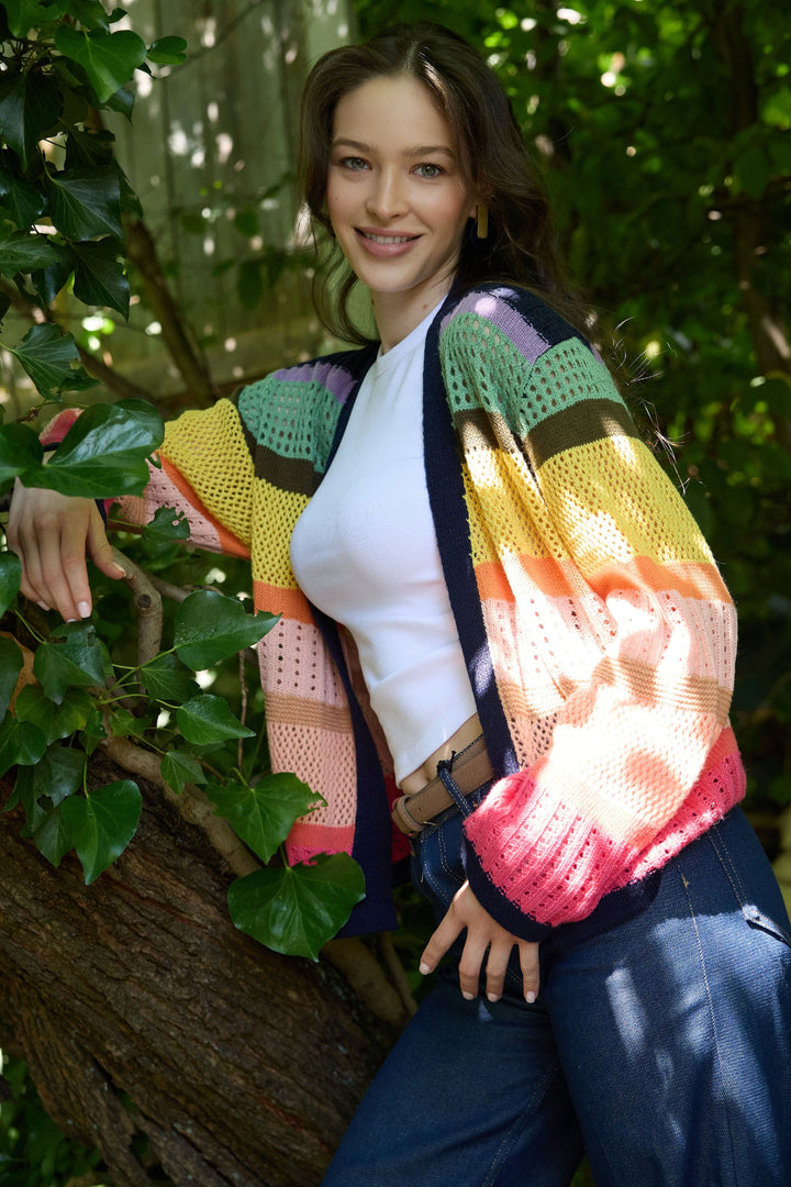 Rainbow Crochet Cardigan - Multi