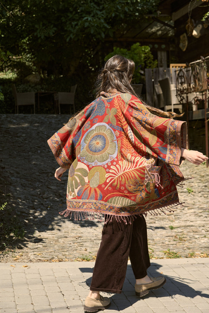 Botanical Tapestry Woven Kimono - Multi