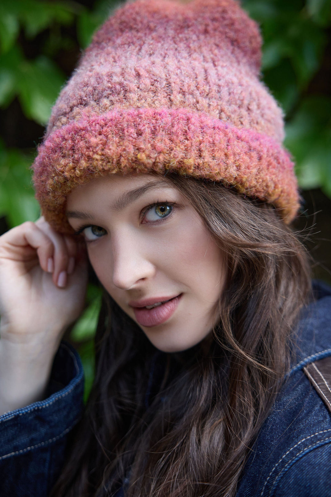 Gradient Knit Beanie - Pink