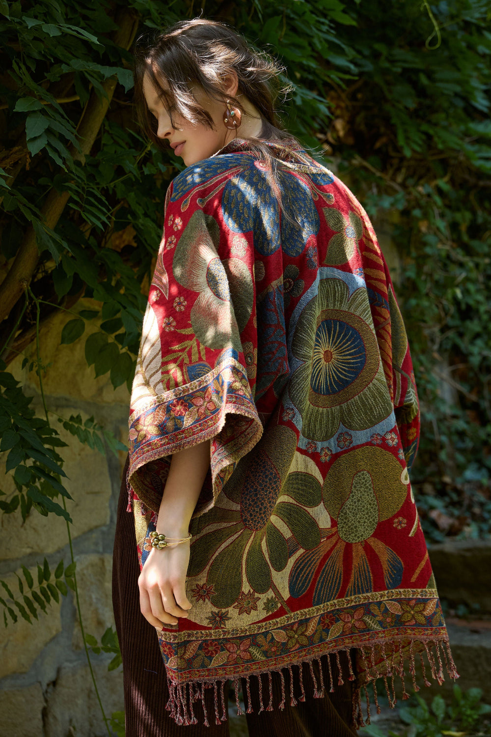 Botanical Tapestry Woven Kimono - Multi