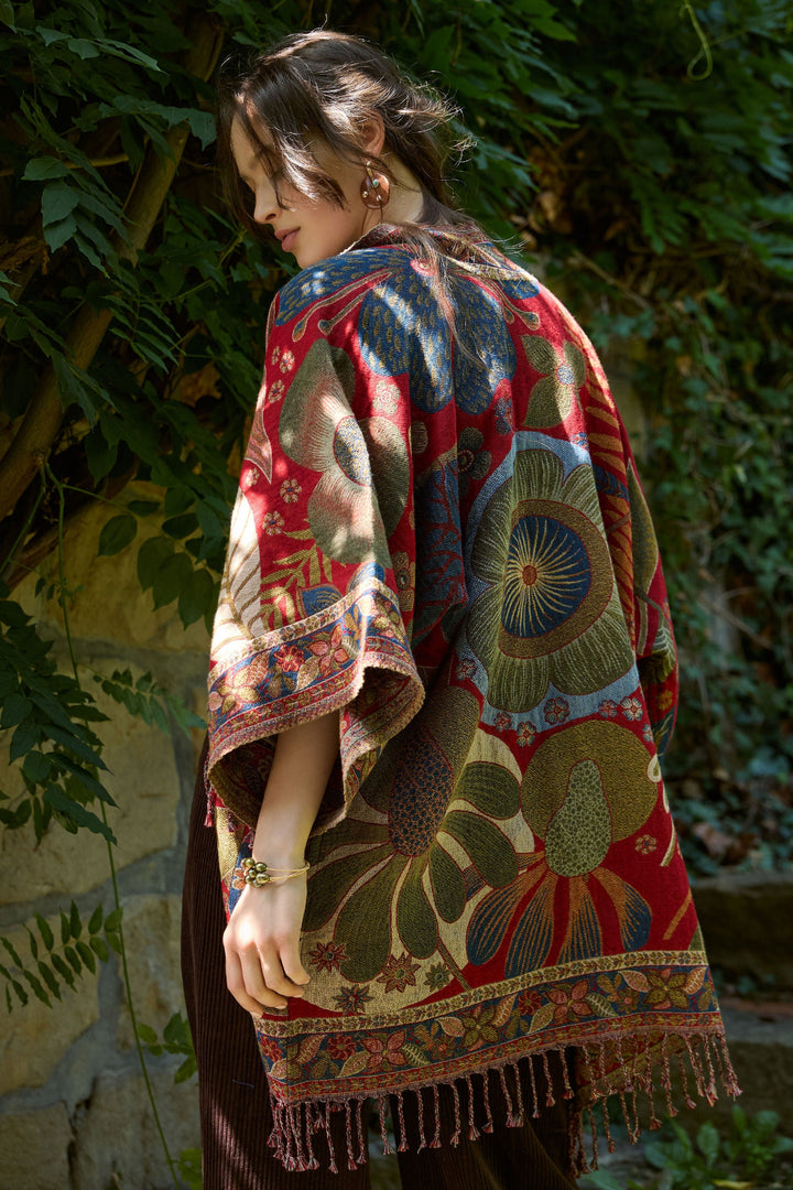 Botanical Tapestry Woven Kimono - Multi