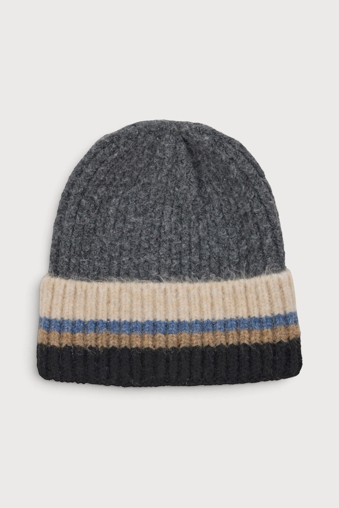 Striped Knit Beanie Hat