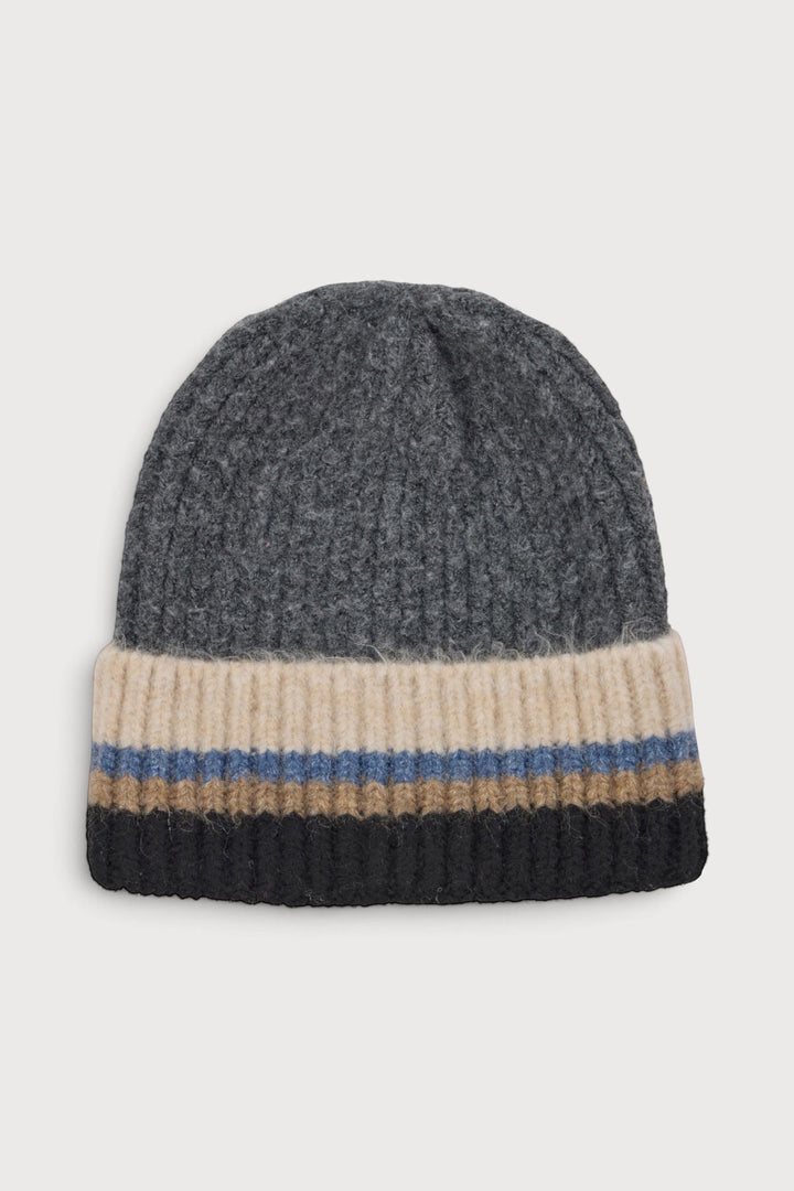 Striped Knit Beanie Hat