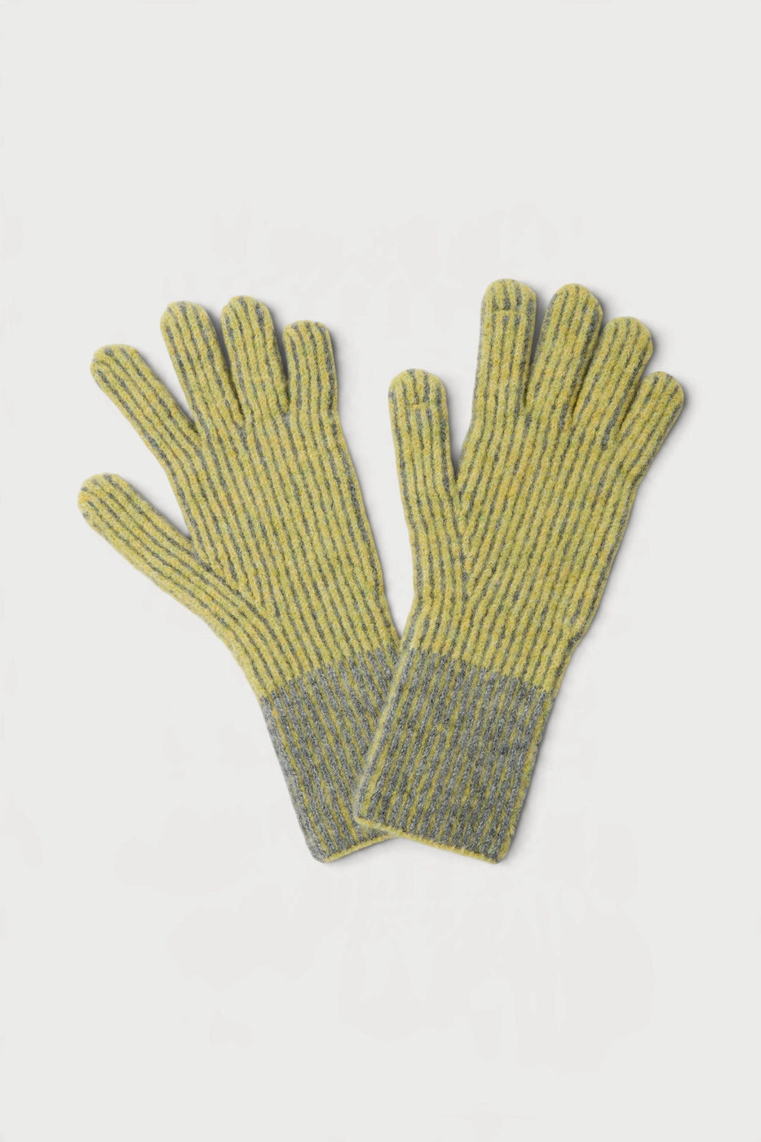 Striped Ribbed Knit Gloves