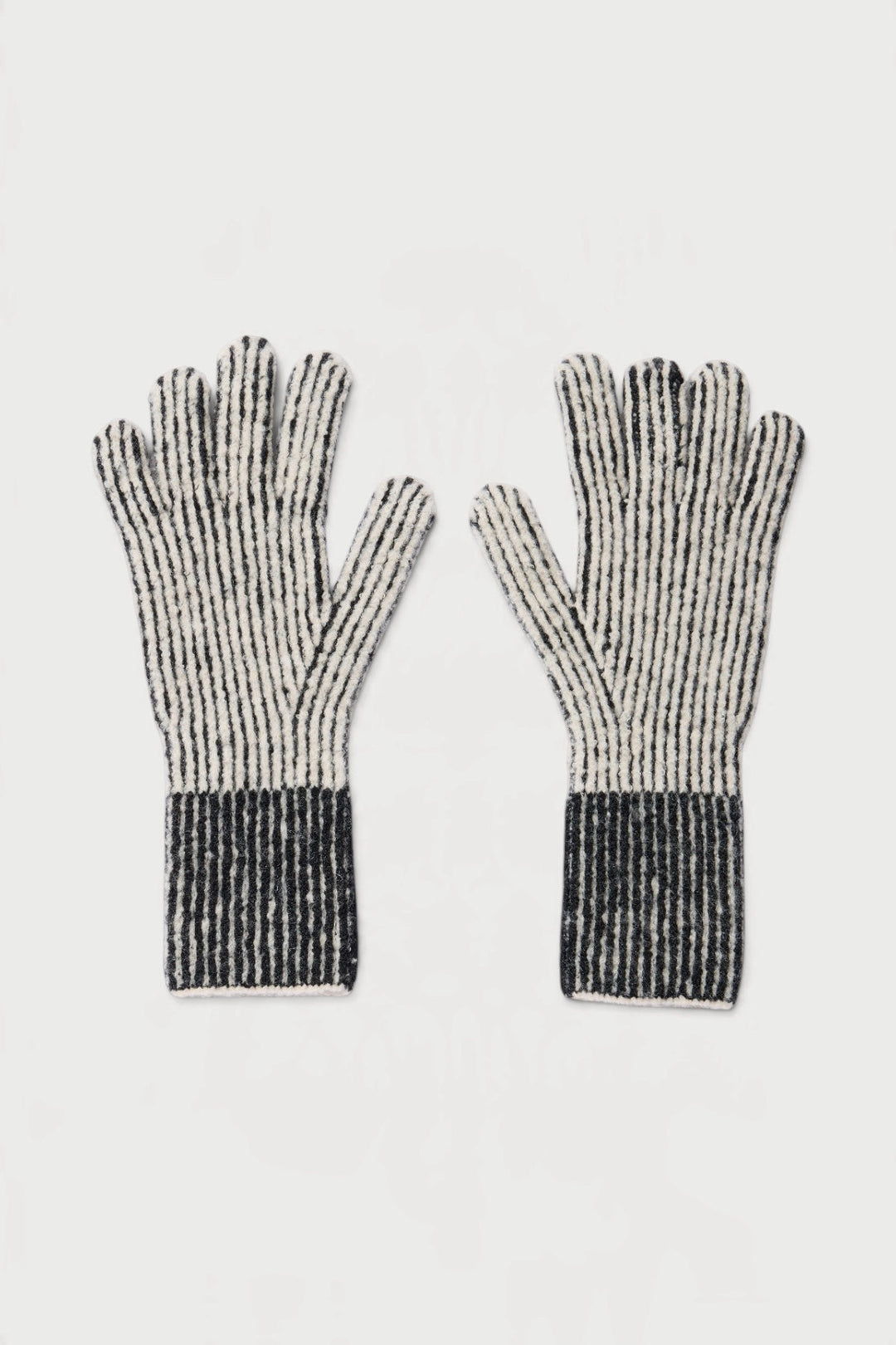 Striped Ribbed Knit Gloves