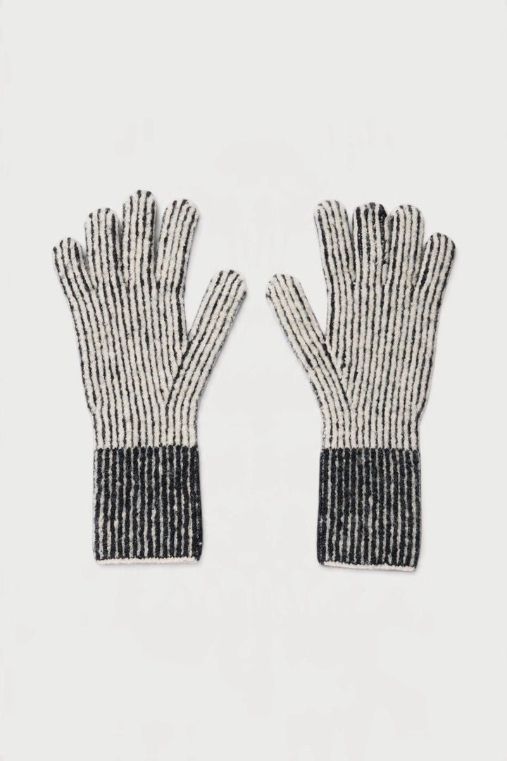 Striped Ribbed Knit Gloves
