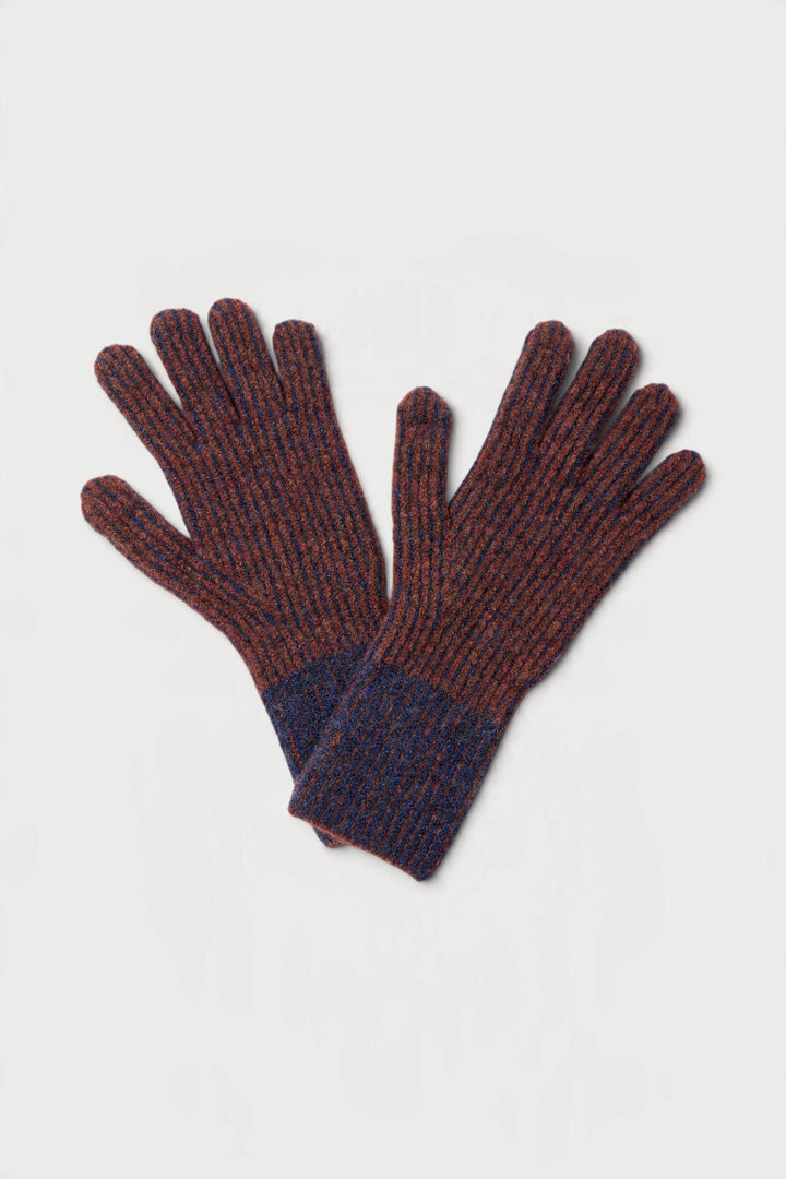 Striped Ribbed Knit Gloves