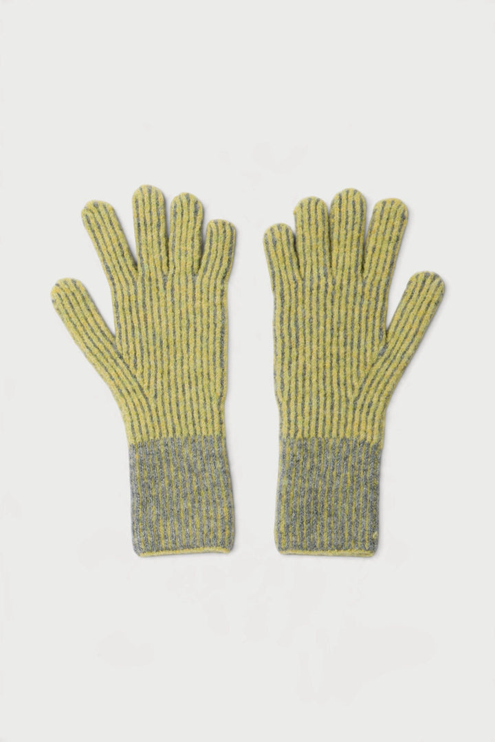 Striped Ribbed Knit Gloves