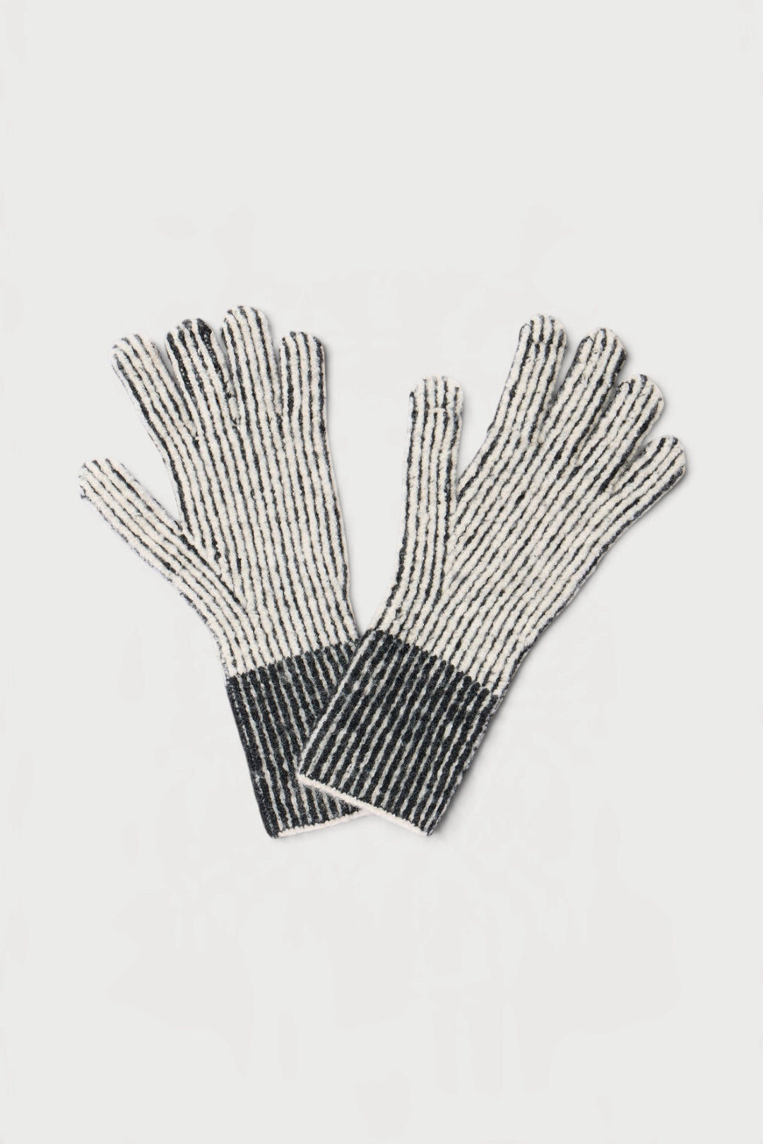 Striped Ribbed Knit Gloves