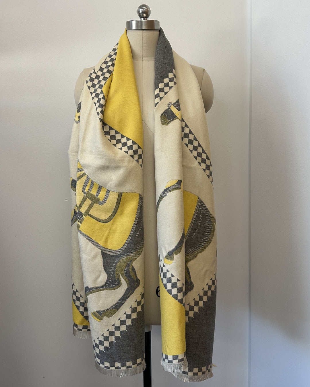 Checkered Equestrian Reversible Scarf