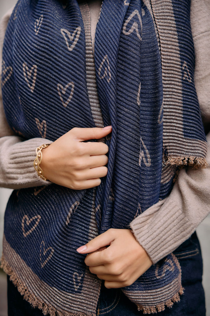 Textured Lurex Patterned Scarf