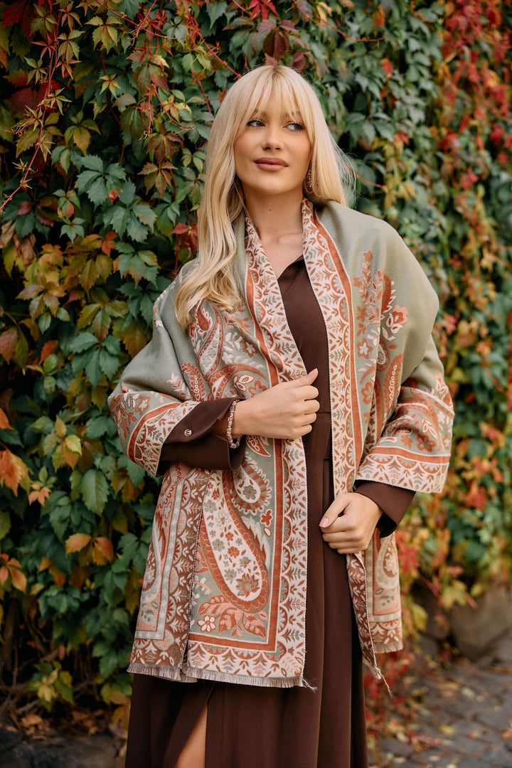 Paisley Motif Reversible Scarf