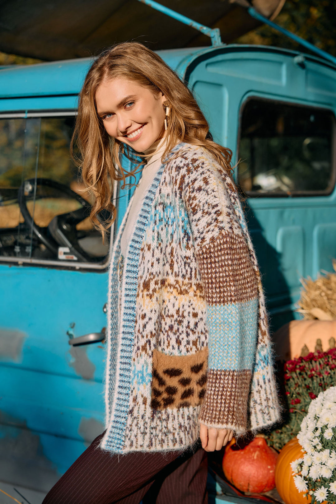 Speckled Patchwork Cardigan