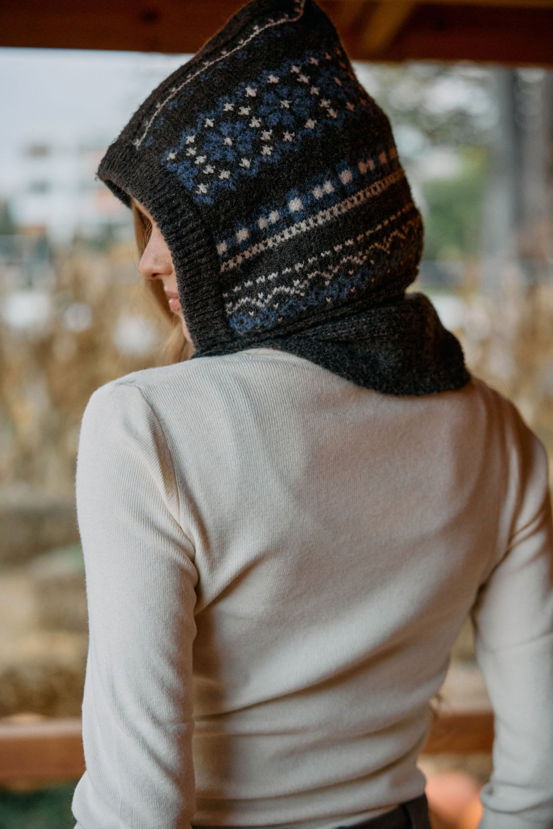 Fair Isle Hooded Scarf