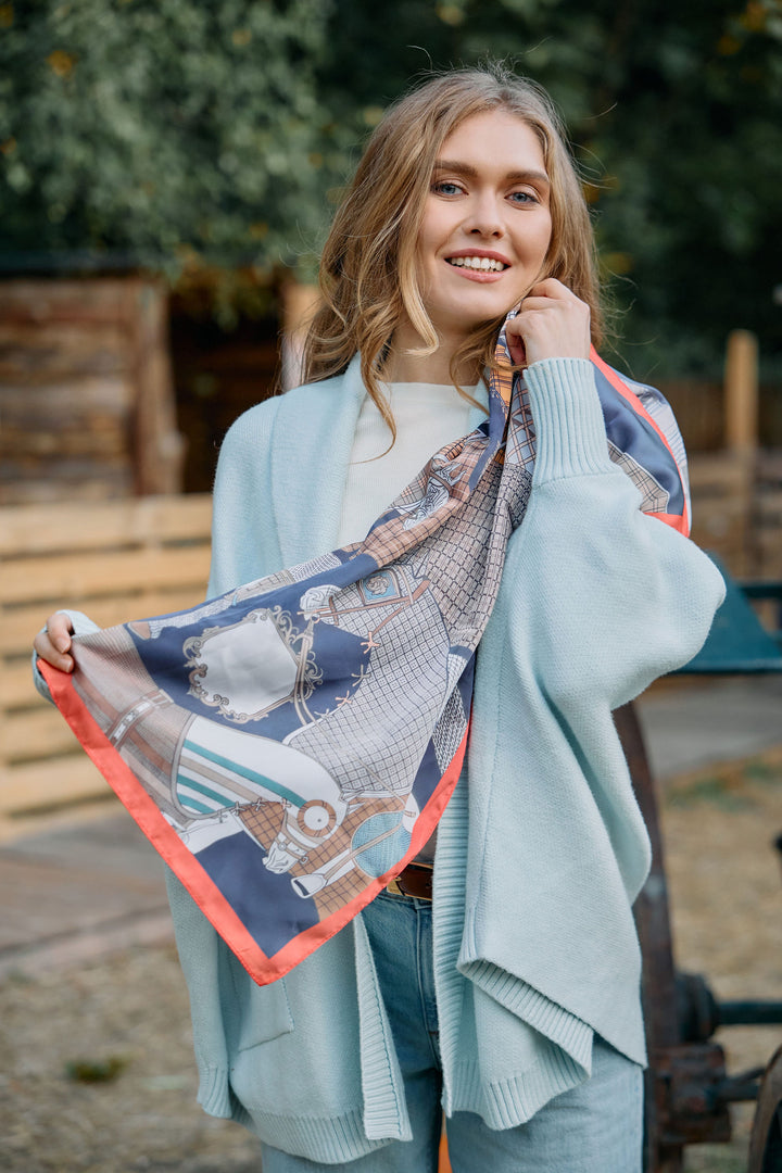 Equestrian Print Satin Bandana