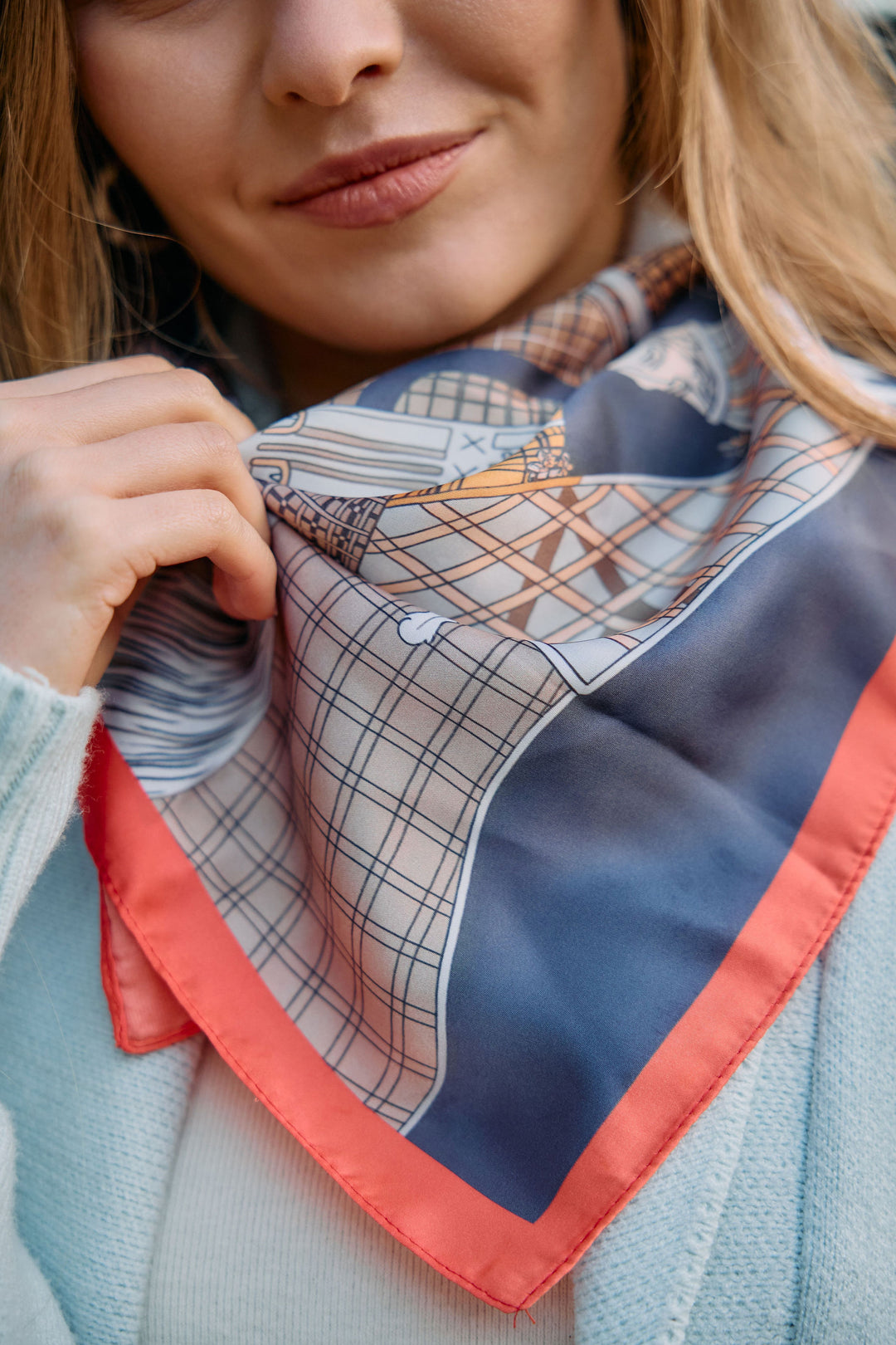 Equestrian Print Satin Bandana