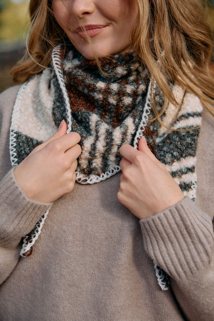 Aspen Plaid Sherpa Triangle Scarf