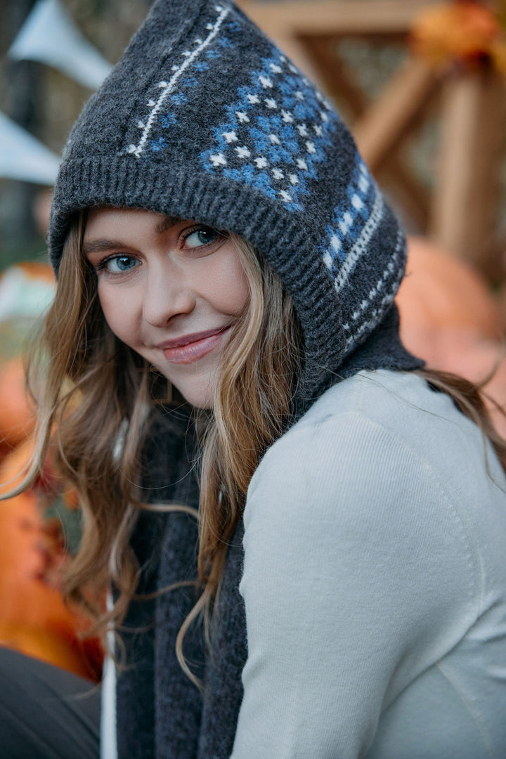 Fair Isle Hooded Scarf
