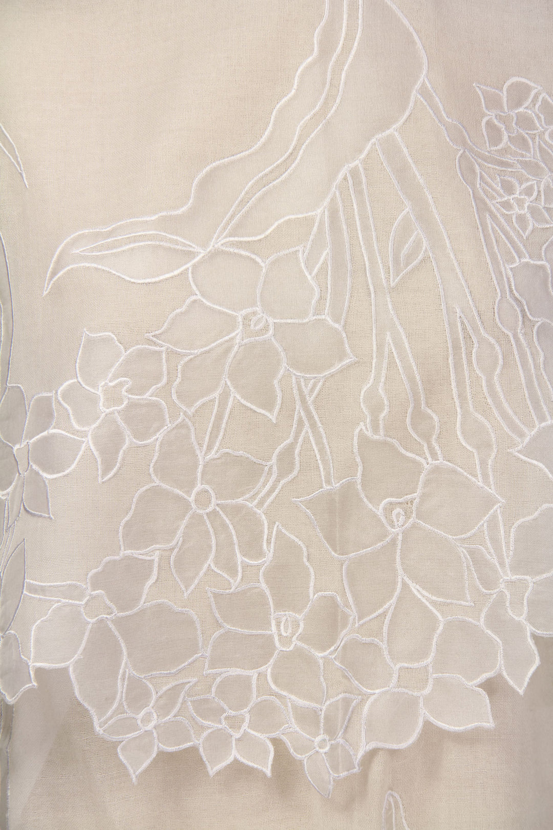 Vine with Floral Applique Wool Scarf