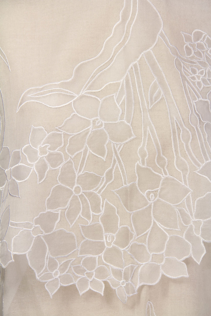 Vine with Floral Applique Wool Scarf