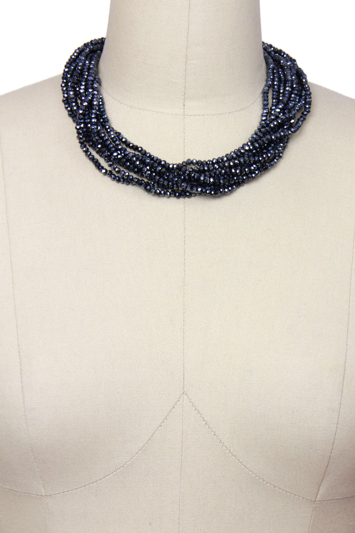 Multi Strand Beaded Short Necklace