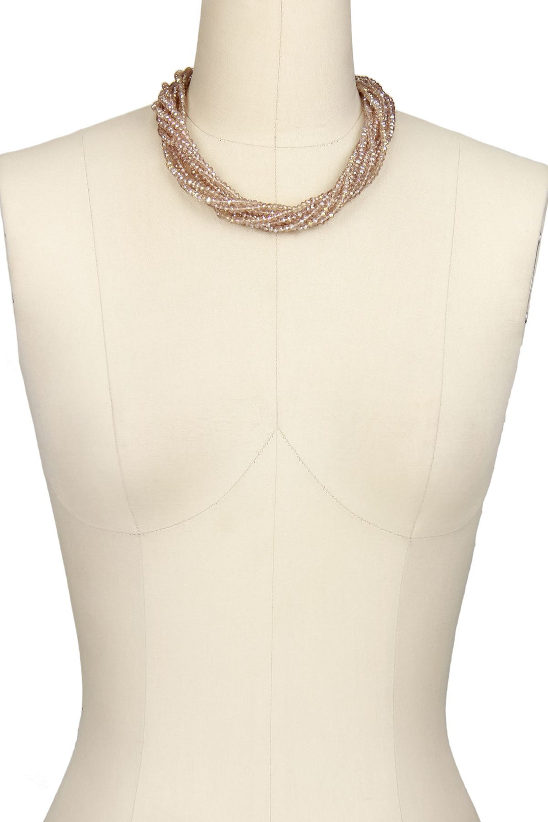 Multi Strand Beaded Short Necklace