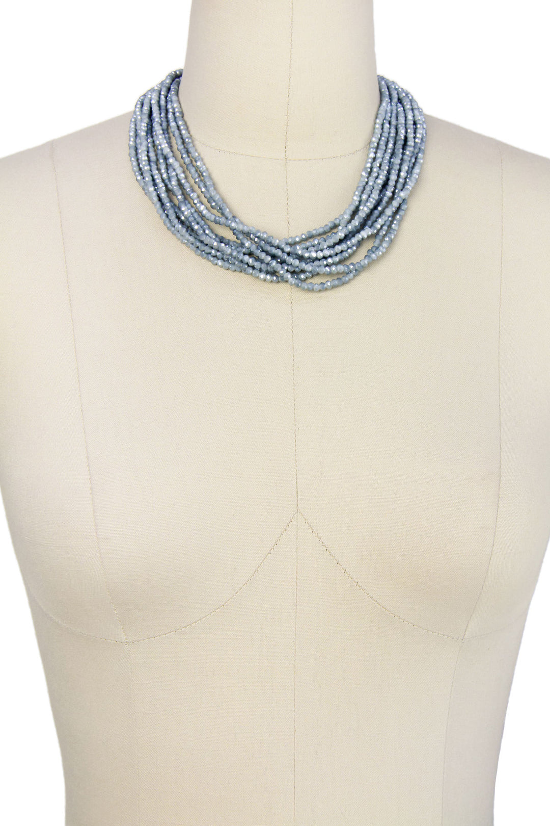 Multi Strand Beaded Short Necklace
