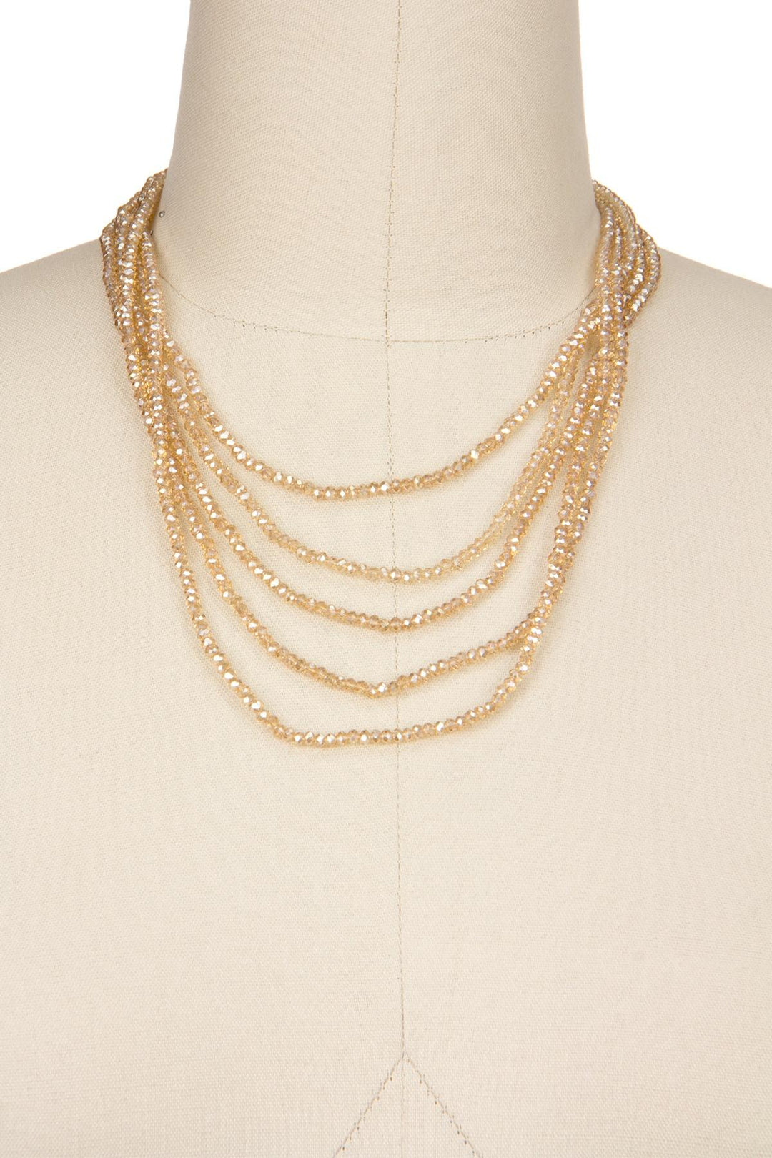 Multi Strand Short Crystal Necklace