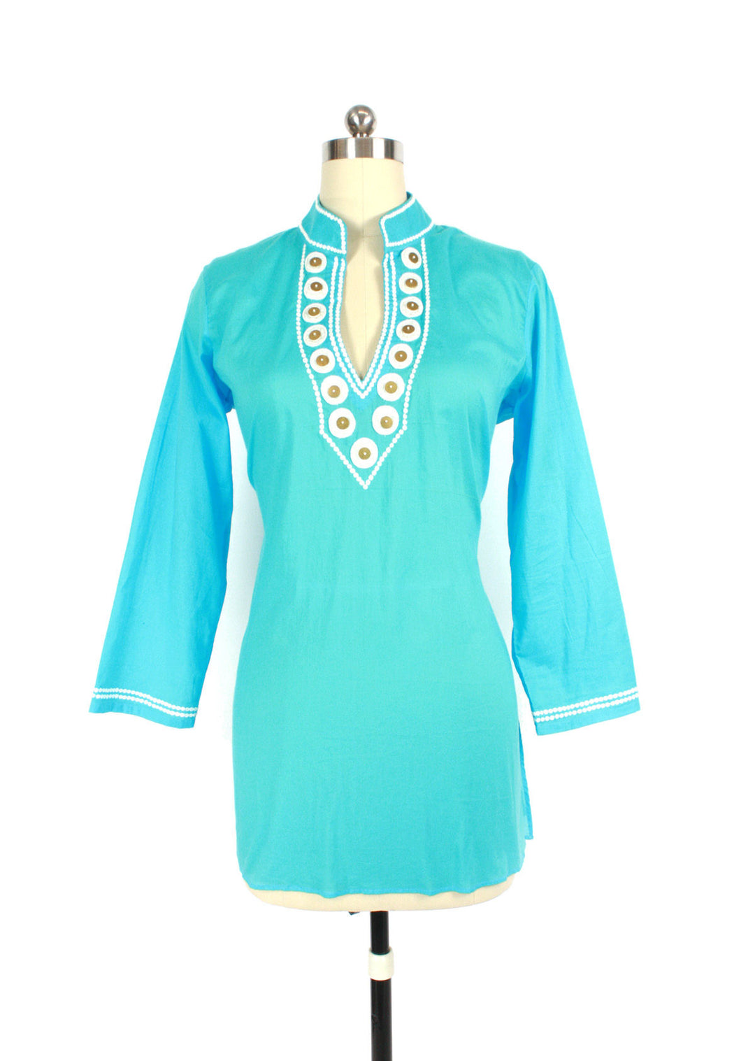 Turquoise Girl Kids Cotton Tunic