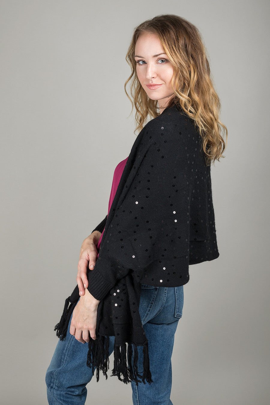 Party Sequined Pocket Kimono