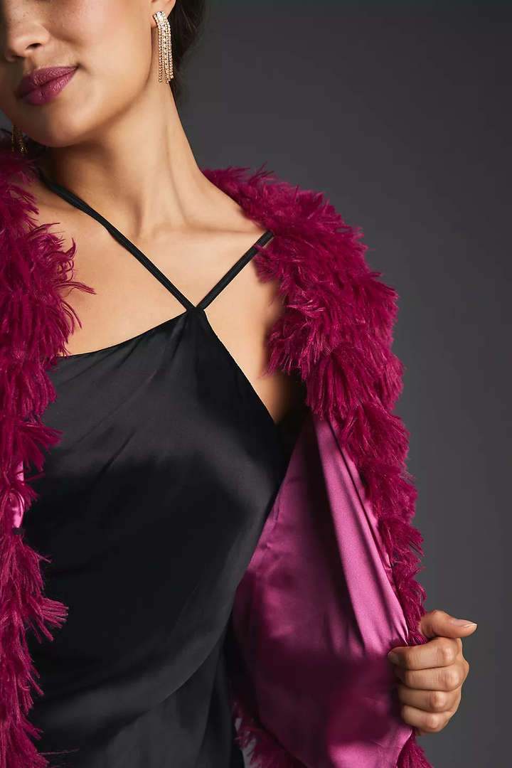 Faux Fur Tasseled Capelet
