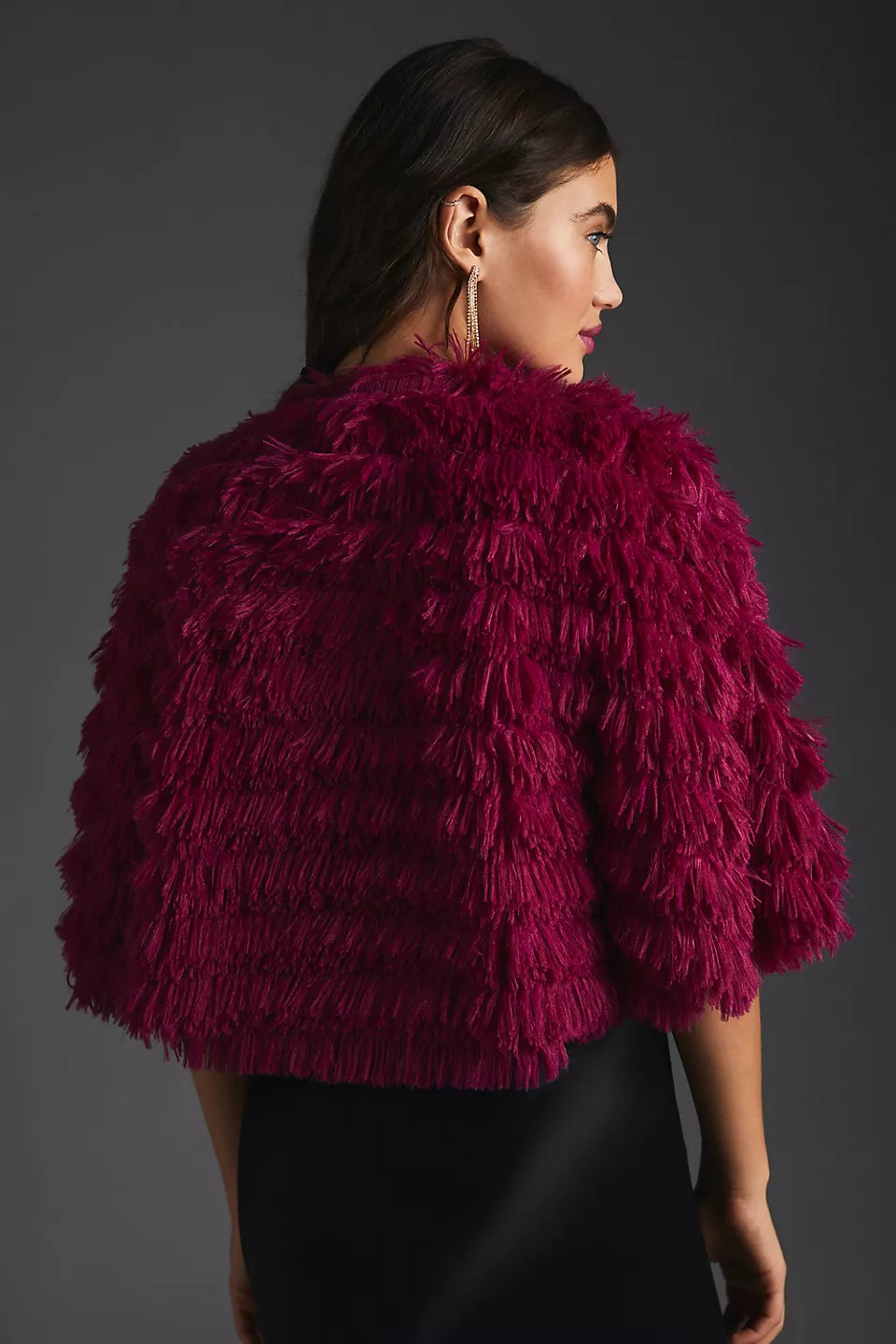 Faux Fur Tasseled Capelet