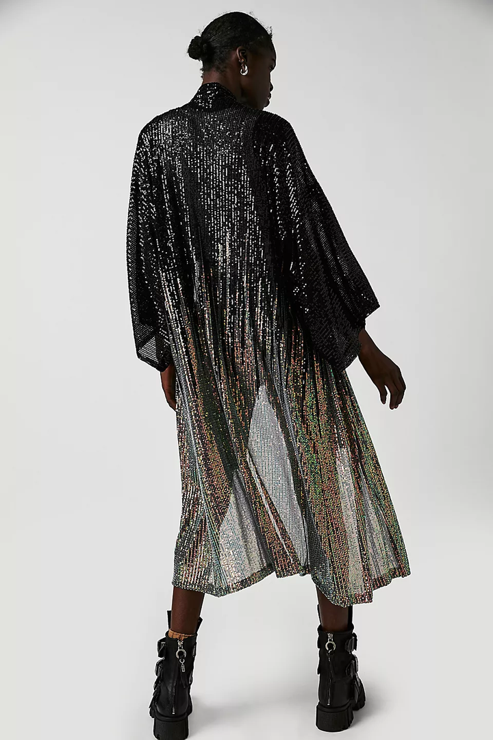 Sequin Kimono Duster Formal